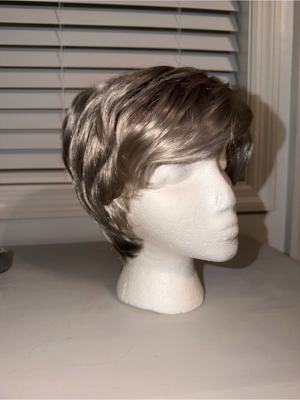 Platinum Synthetic Pixie Cut Short Silver Gray Textured Layered Synthetic Hair